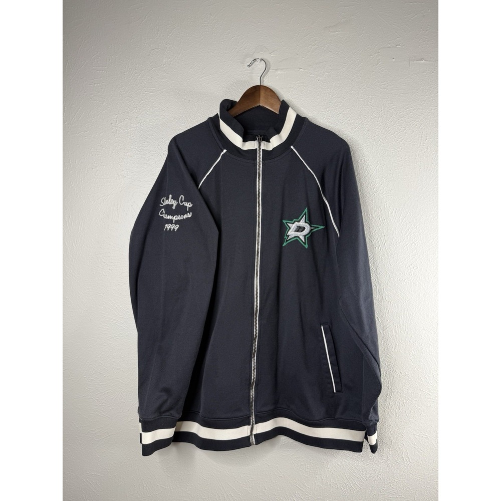 RARE Vintage Dallas Stars Hockey CCM Pro Ok'd Jacket XXL NHL Black Stanley Cup